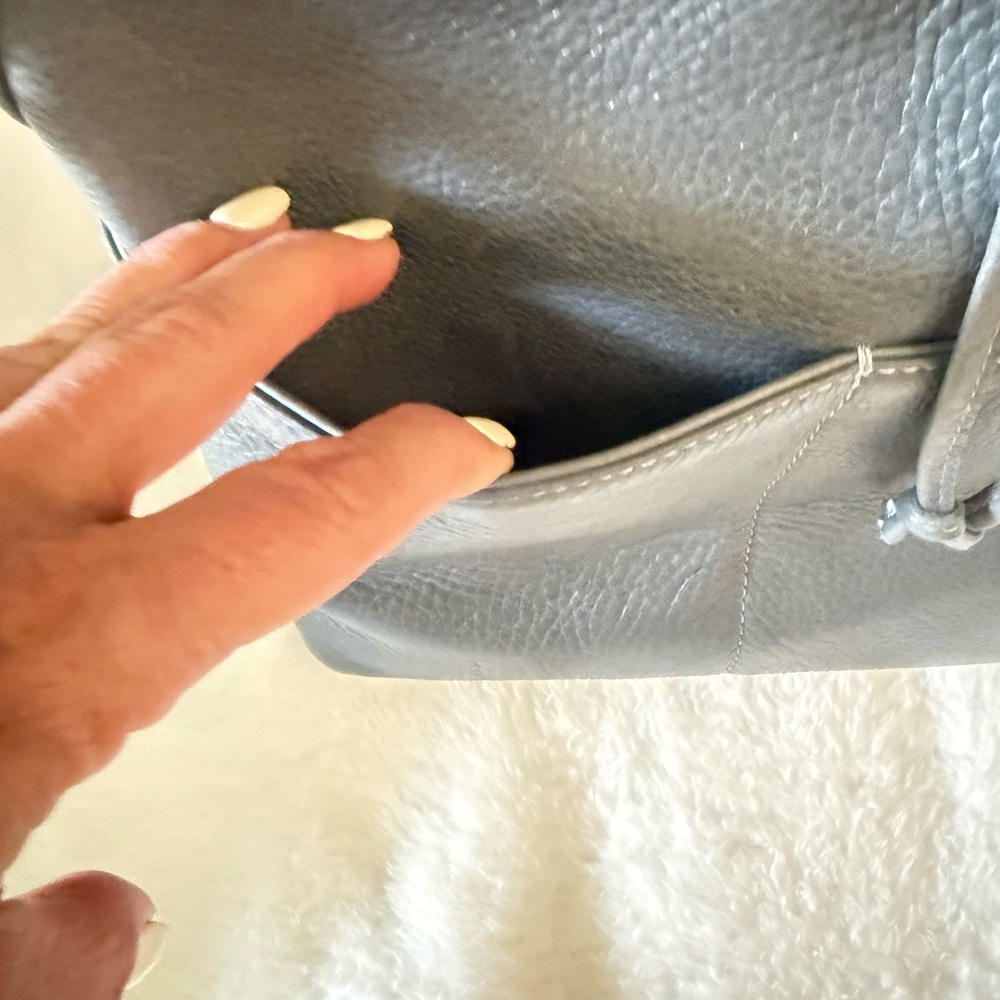Consuela Gray Pebbled Leather Drawstring Backpack Keanu - Picture 4 of 8